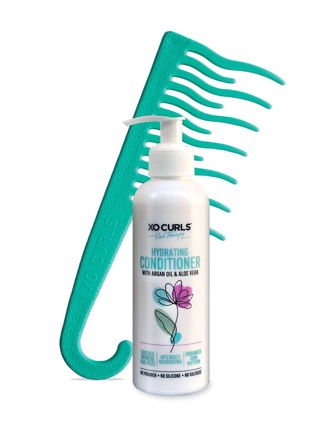 

XO CURLS Curl Therapy Hydrating Conditioner - 100ml with Detangling Comb, White