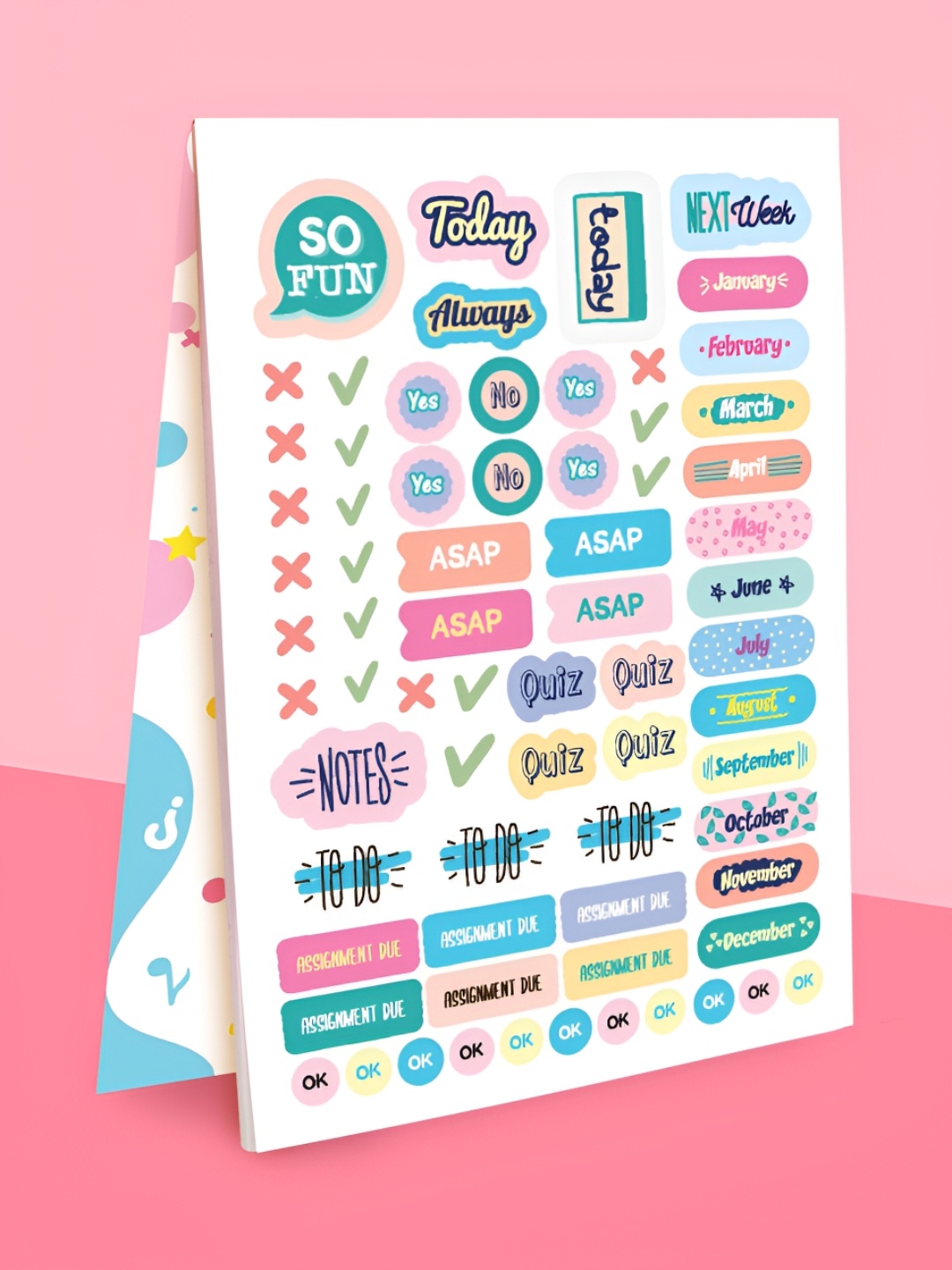 

Doodle White & Blue A5 10 Pages Sticker Book
