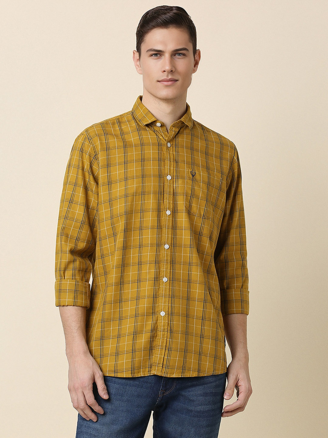

Allen Solly Tartan Checked Full Sleeves Casual Shirt, Yellow