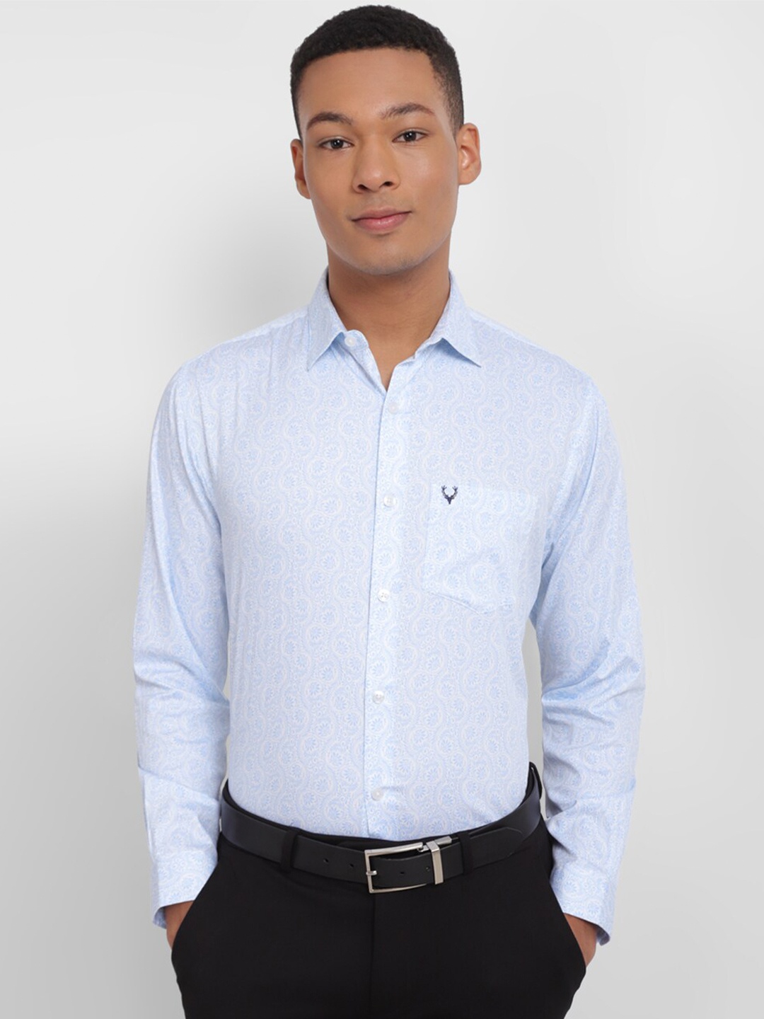 

Allen Solly Slim Fit Floral Printed Cotton Formal Shirt, Blue