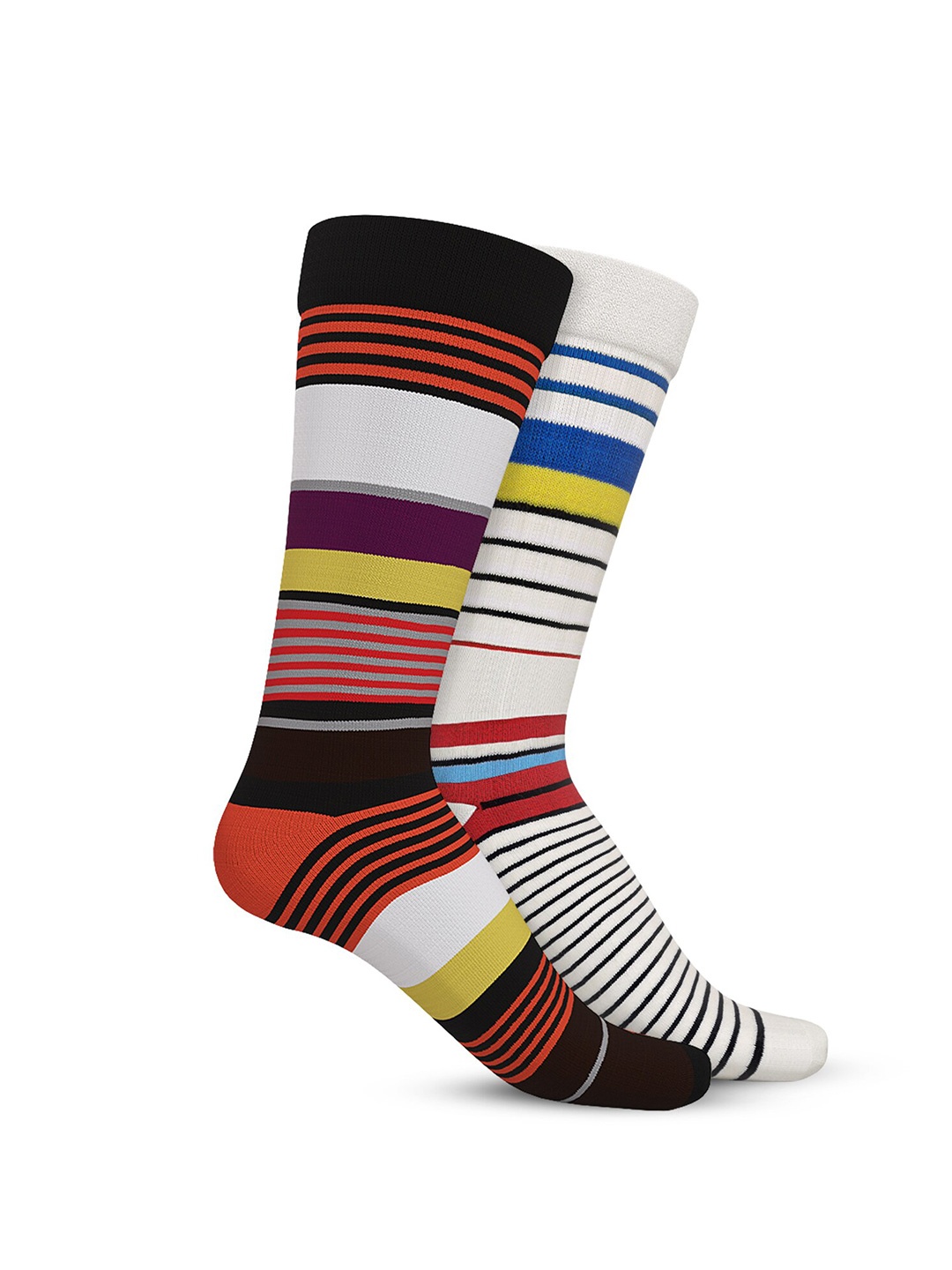 

TalkingSox Unisex Pack Of 2 Striped Calf Length Socks, Red