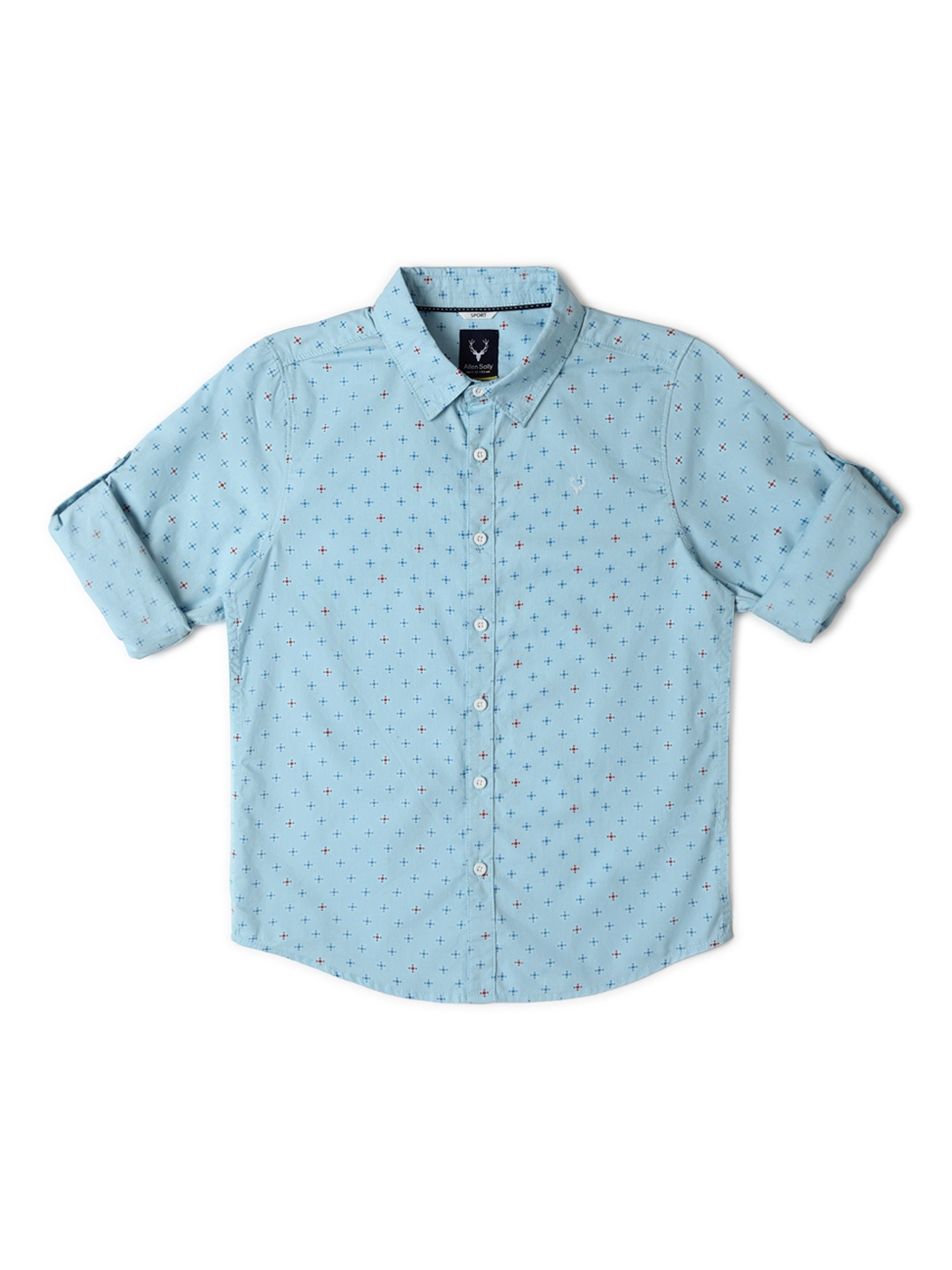 

Allen Solly Junior Boys Micro Ditsy Cotton Slim Fit Printed Casual Shirt, Blue