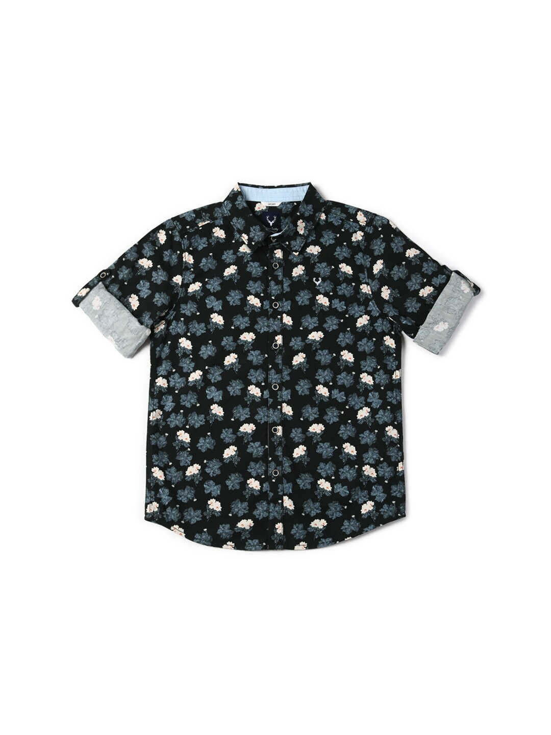 

Allen Solly Junior Boys Slim Fit Floral Printed Casual Shirt, Black