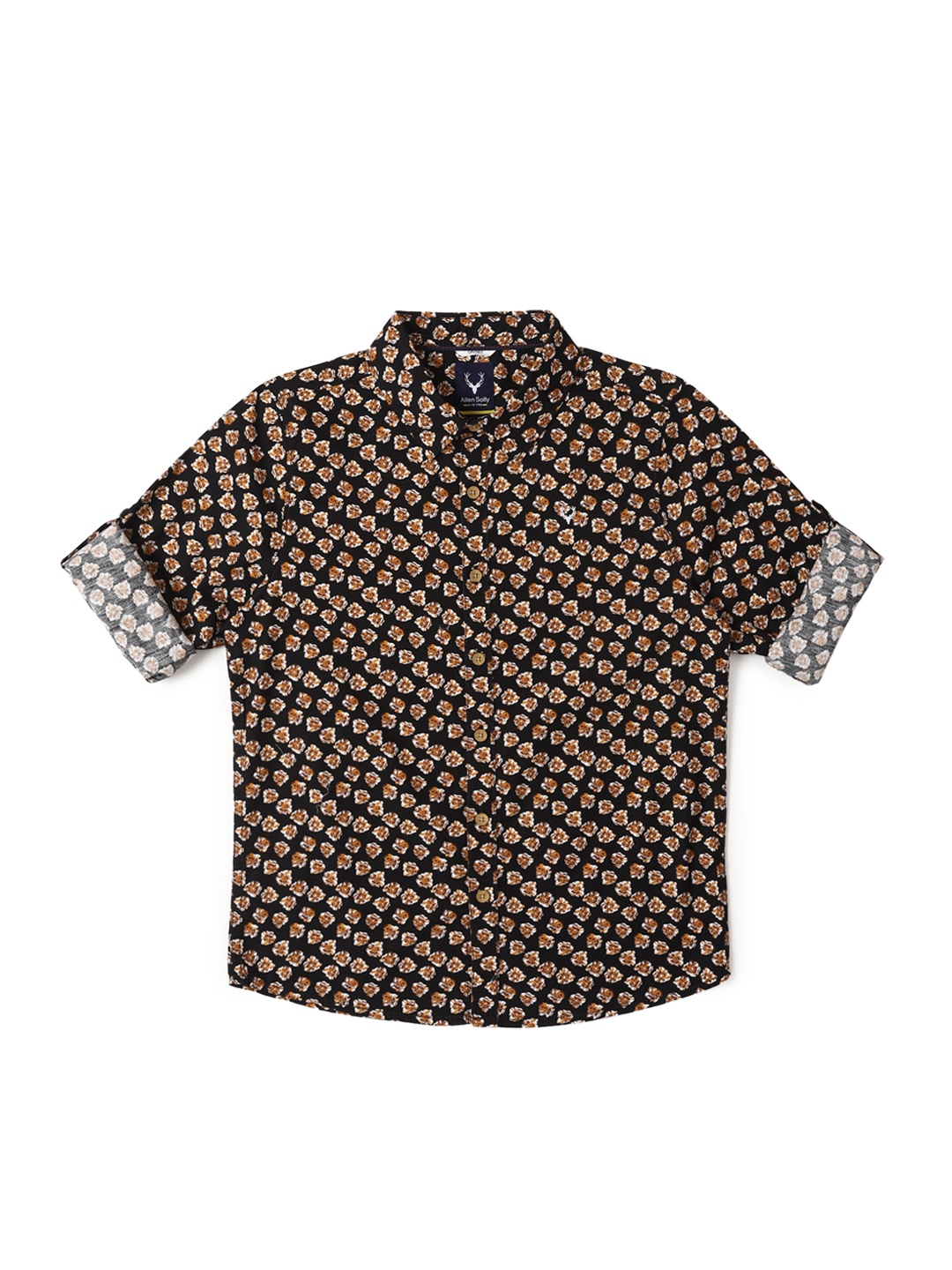 

Allen Solly Junior Boys Slim Fit Floral Printed Opaque Casual Shirt, Black