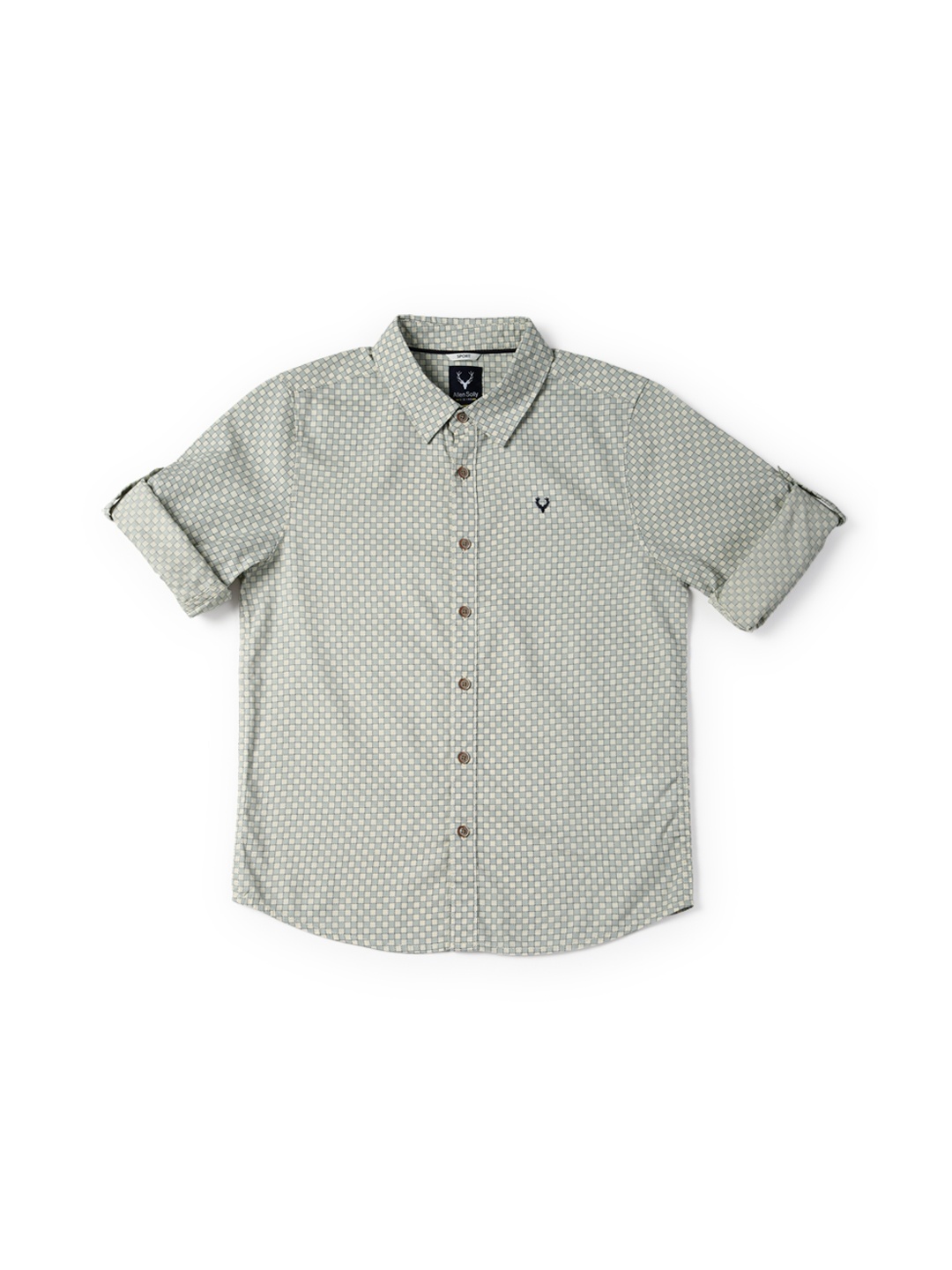 

Allen Solly Junior Boys Slim Fit Opaque Cotton Printed Casual Shirt, Green