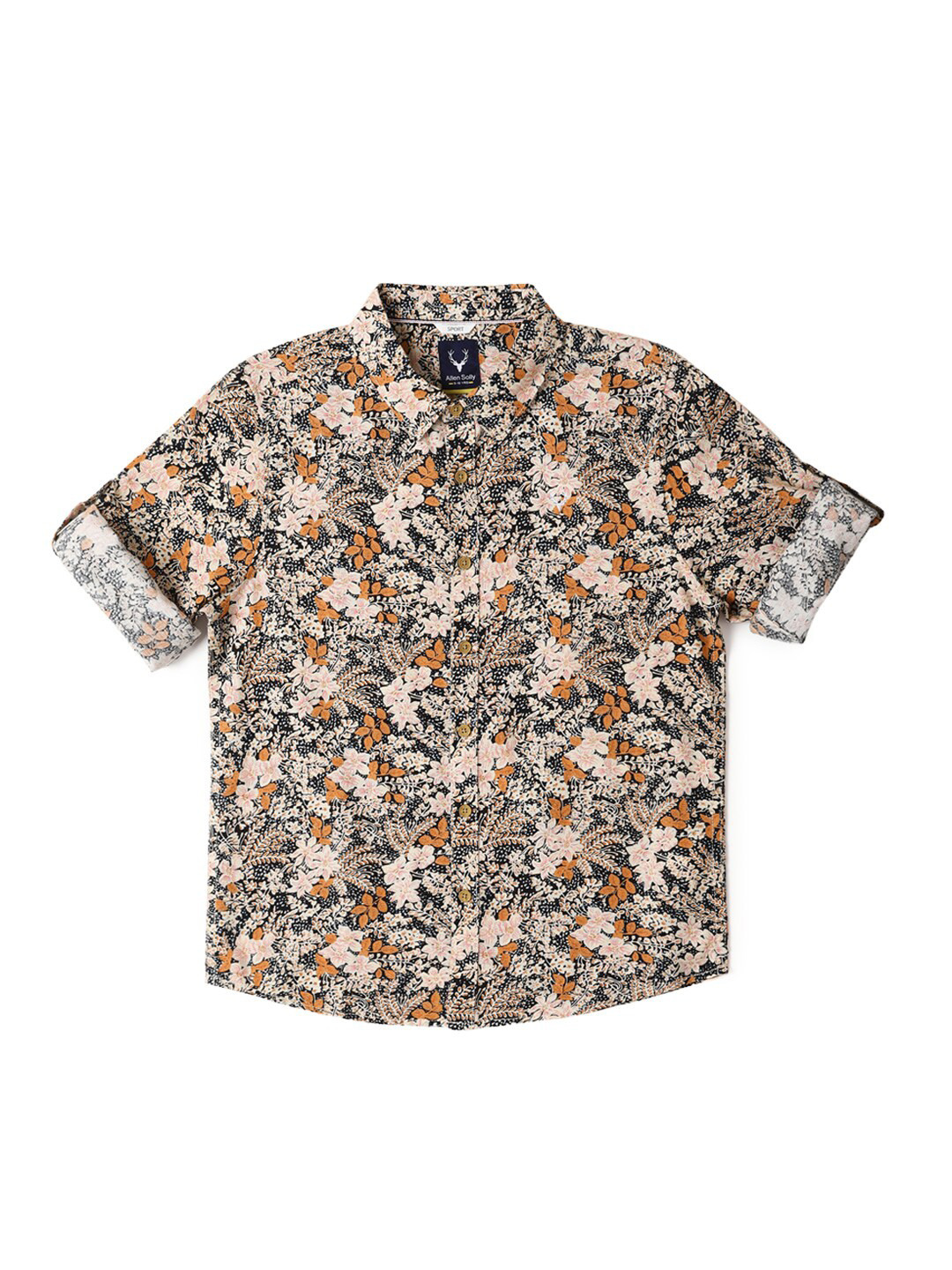 

Allen Solly Junior Boys Slim Fit Floral Printed Casual Shirt, Beige