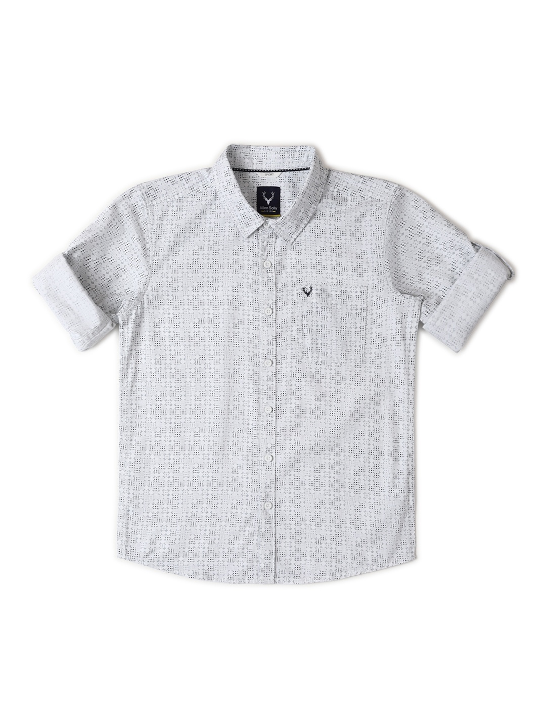 

Allen Solly Junior Boys Slim Fit Micro Ditsy Printed Casual Shirt, White