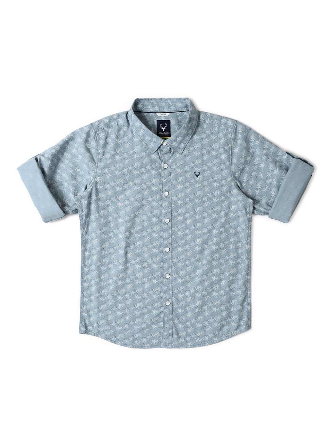 

Allen Solly Junior Boys Cotton Slim Fit Opaque Printed Casual Shirt, Blue