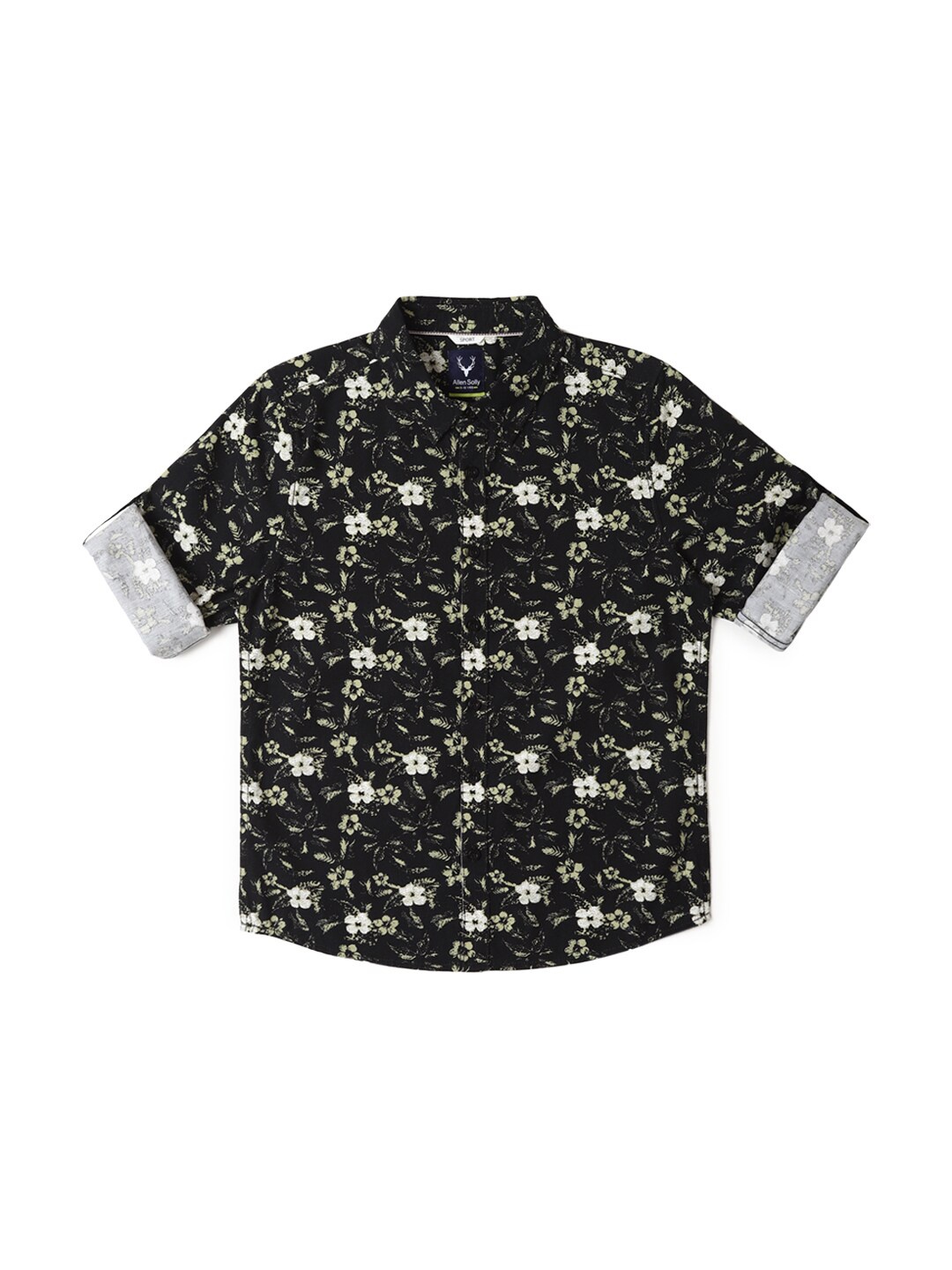 

Allen Solly Junior Boys Slim Fit Floral Printed Casual Shirt, Black