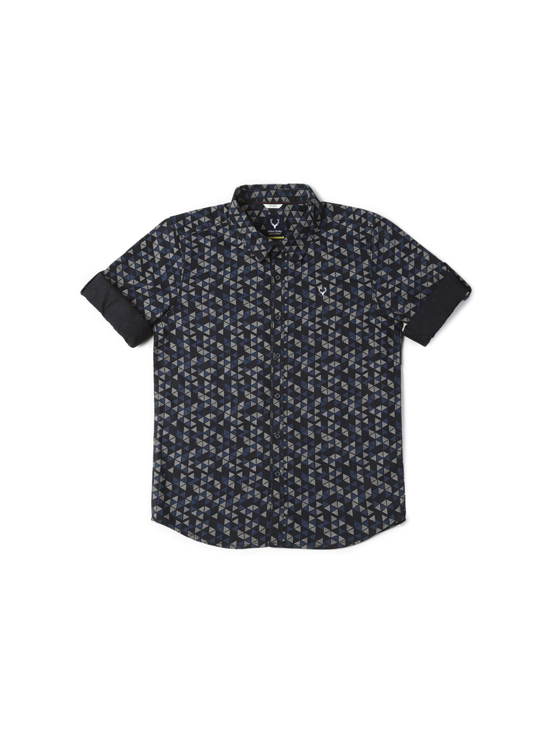 

Allen Solly Junior Boys Slim Fit Geometric Printed Casual Shirt, Black