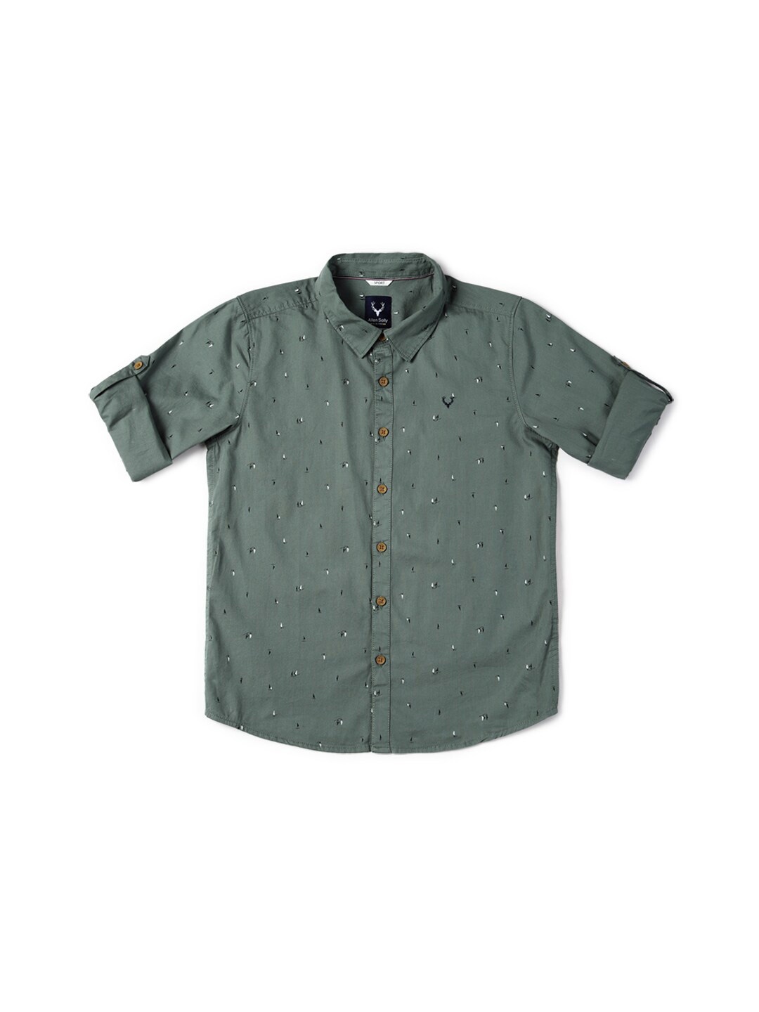 

Allen Solly Junior Boys Slim Fit Micro Ditsy Printed Casual Shirt, Green