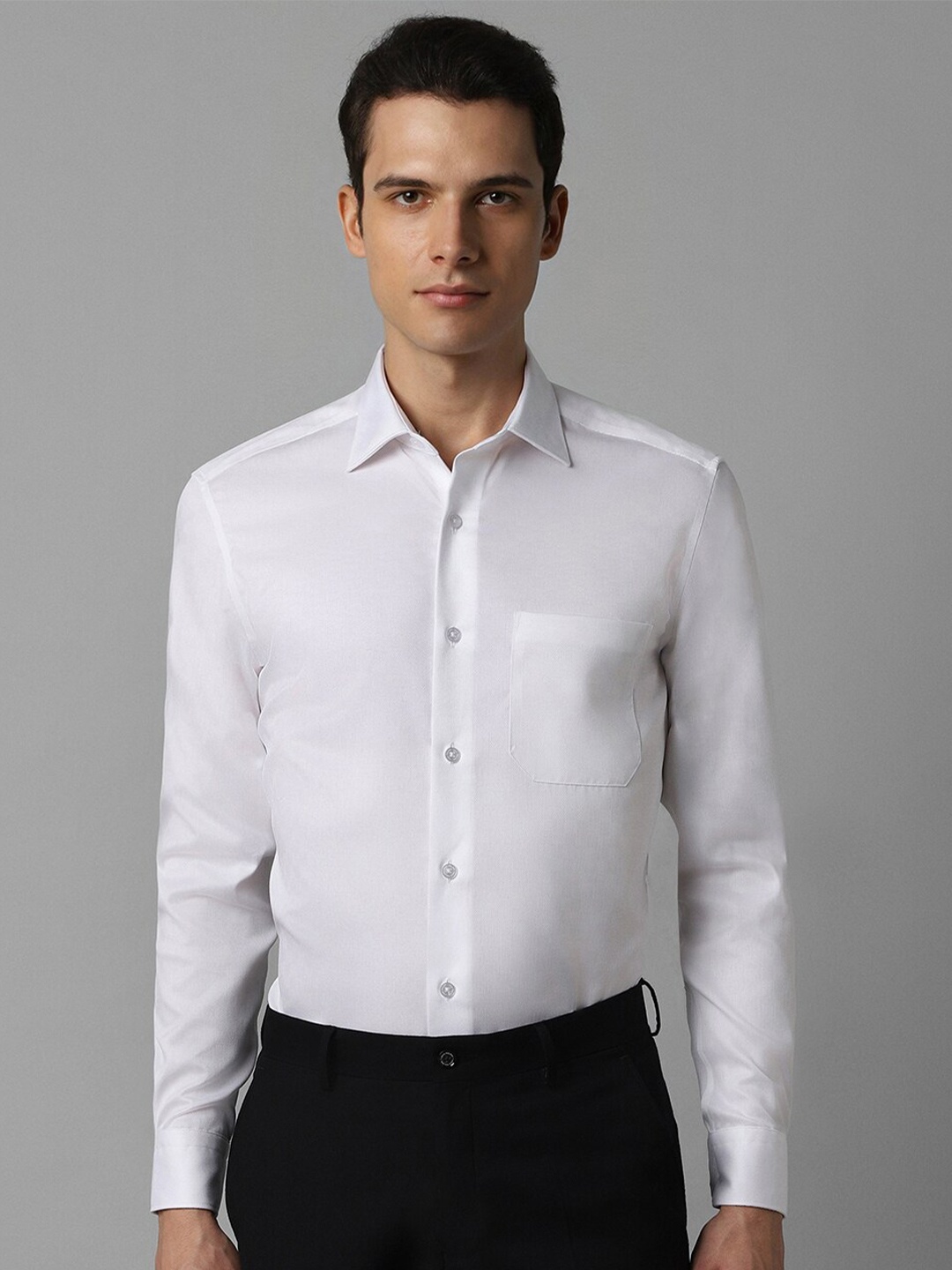 

Louis Philippe Men Pure Cotton Formal Shirt, White