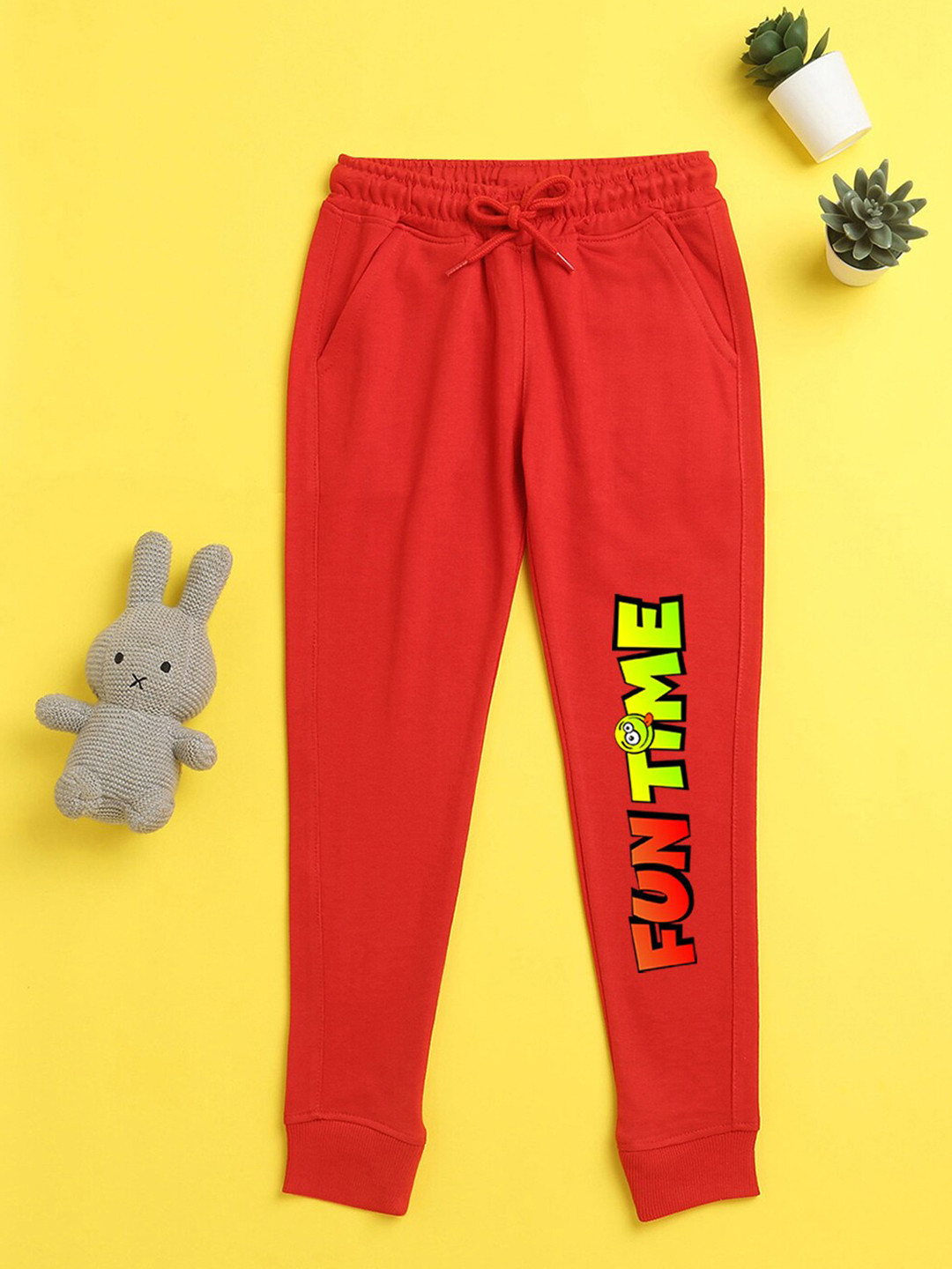 

BAESD Kids Printed Mid-Rise Joggers, Red