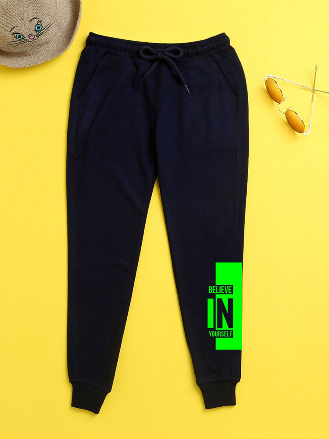 

BAESD Kids Text Printed Joggers, Navy blue