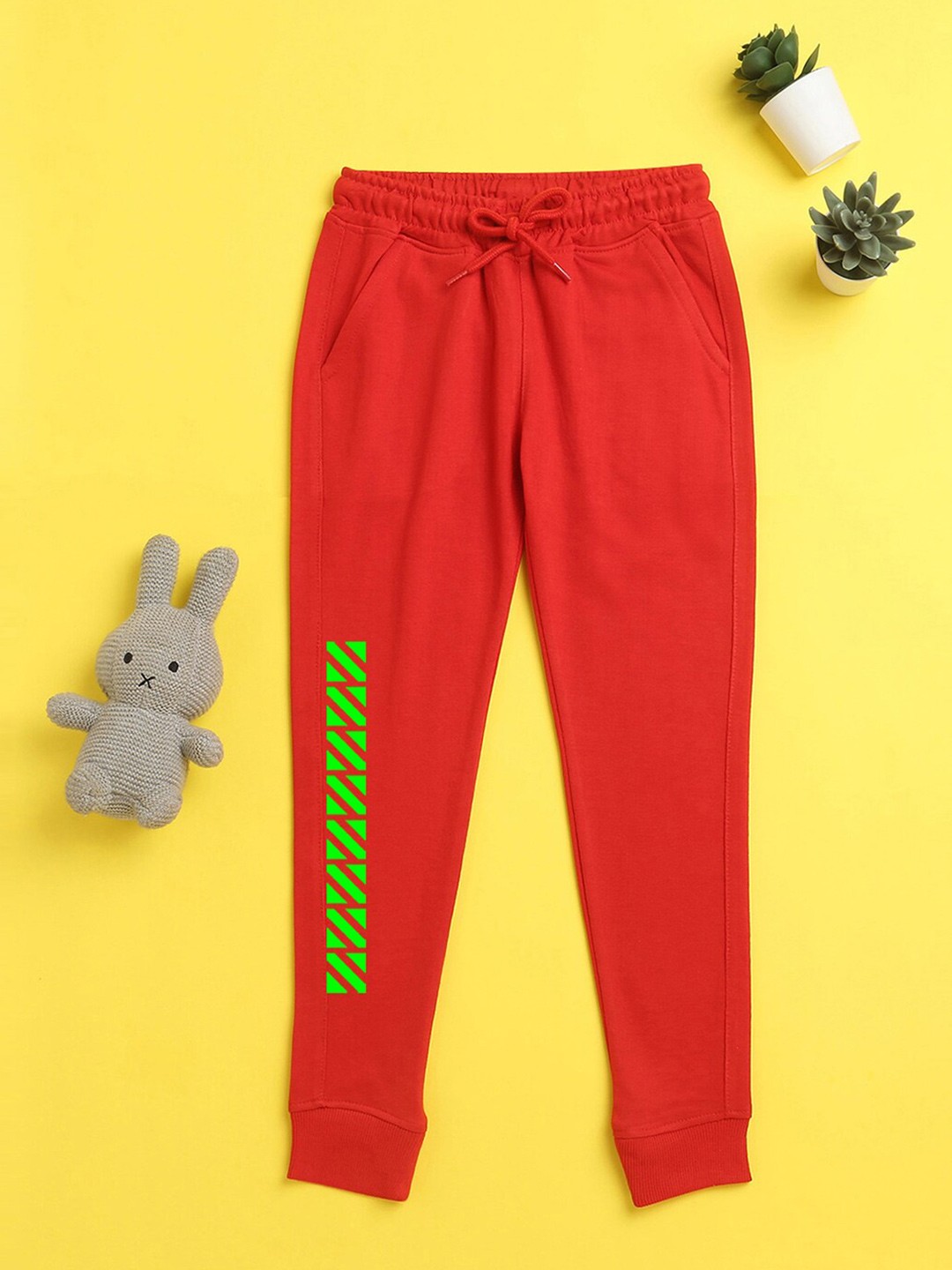 

BAESD Kids Text Printed Joggers, Red