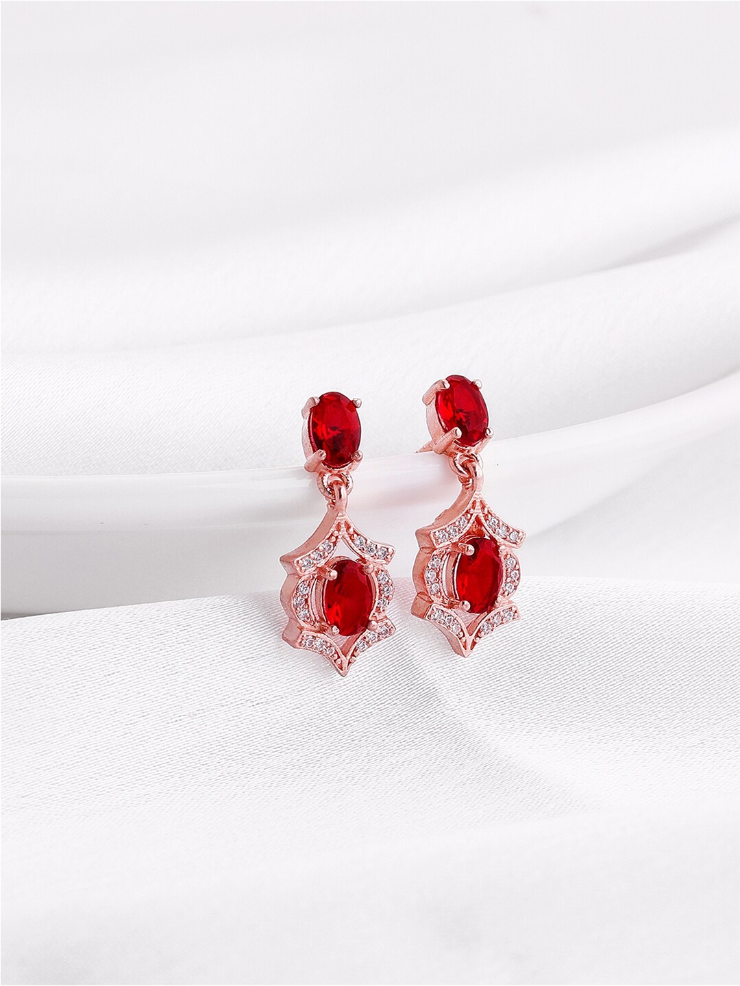 

GIVA 925 Sterling Silver Rose Gold-Plated Contemporary Drop Earrings