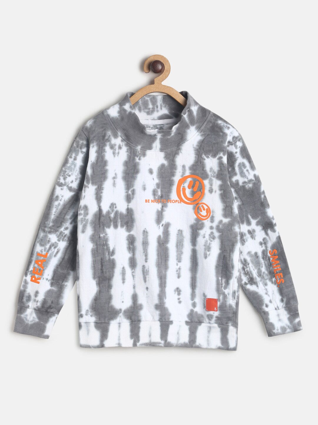 

TALES & STORIES Boys Abstract Printed Pullover Sweatshirt, Grey
