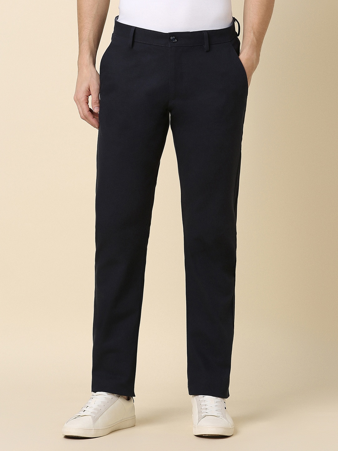 

Allen Solly Men Slim Fit Mid-Rise Trousers, Black
