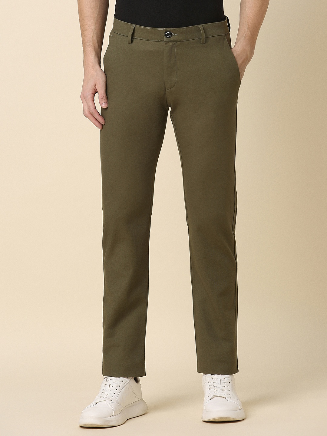 

Allen Solly Men Slim Fit Mid-Rise Trousers, Green