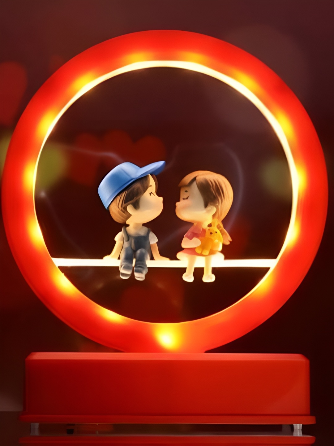 

TIED RIBBONS Red Led Light Couple Figurine Showpiece