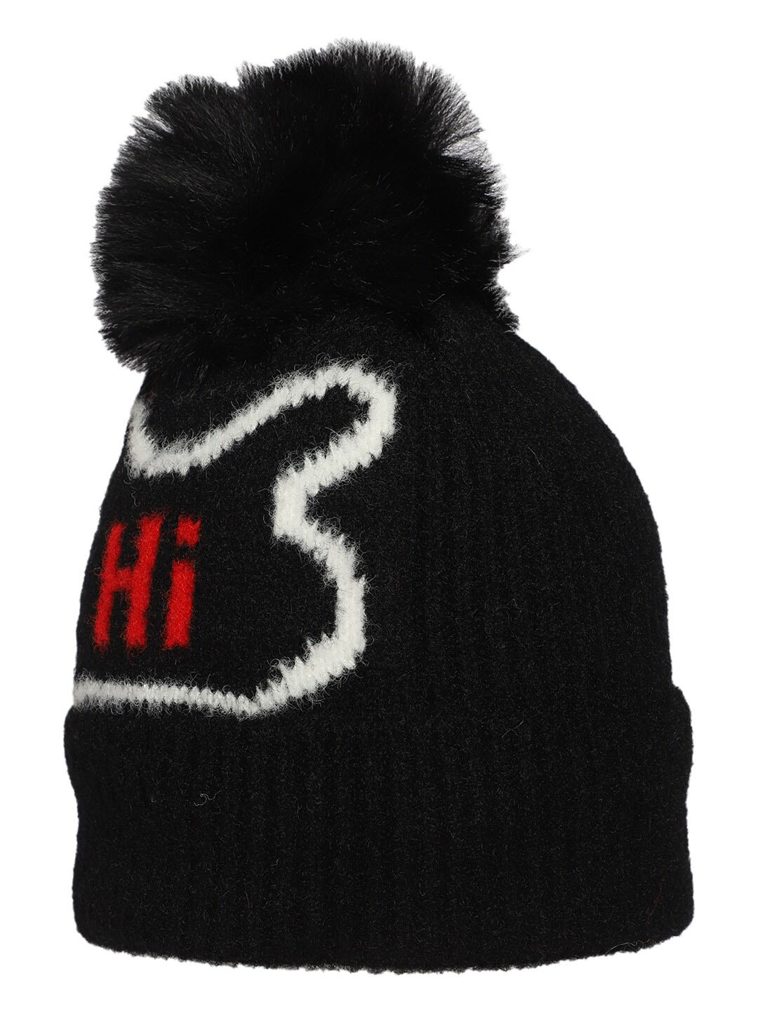 

KID-O-WORLD Kids Self Design Woollen Beanie, Black