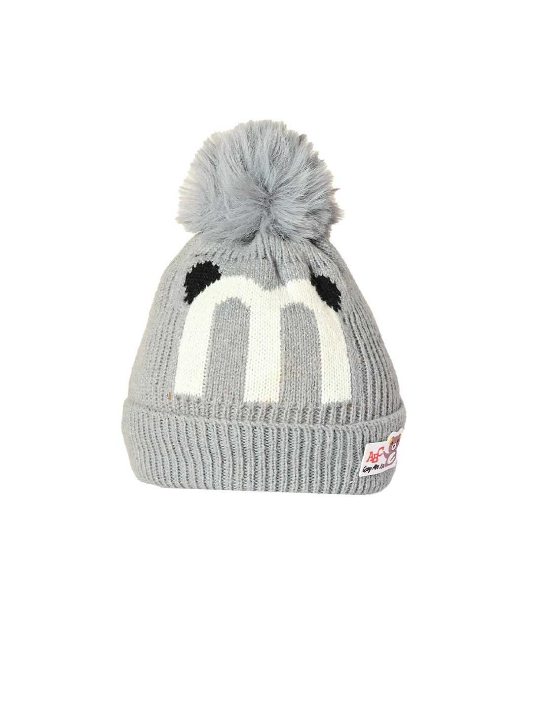 

KID-O-WORLD Kids Self Design Woollen Beanie Cap, Grey