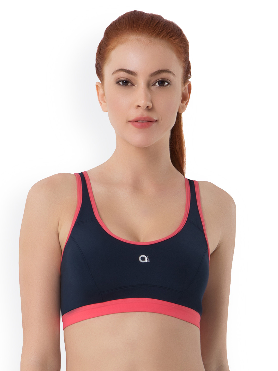 

Amante Navy Blue Solid Non-Wired Padded Sports Bra