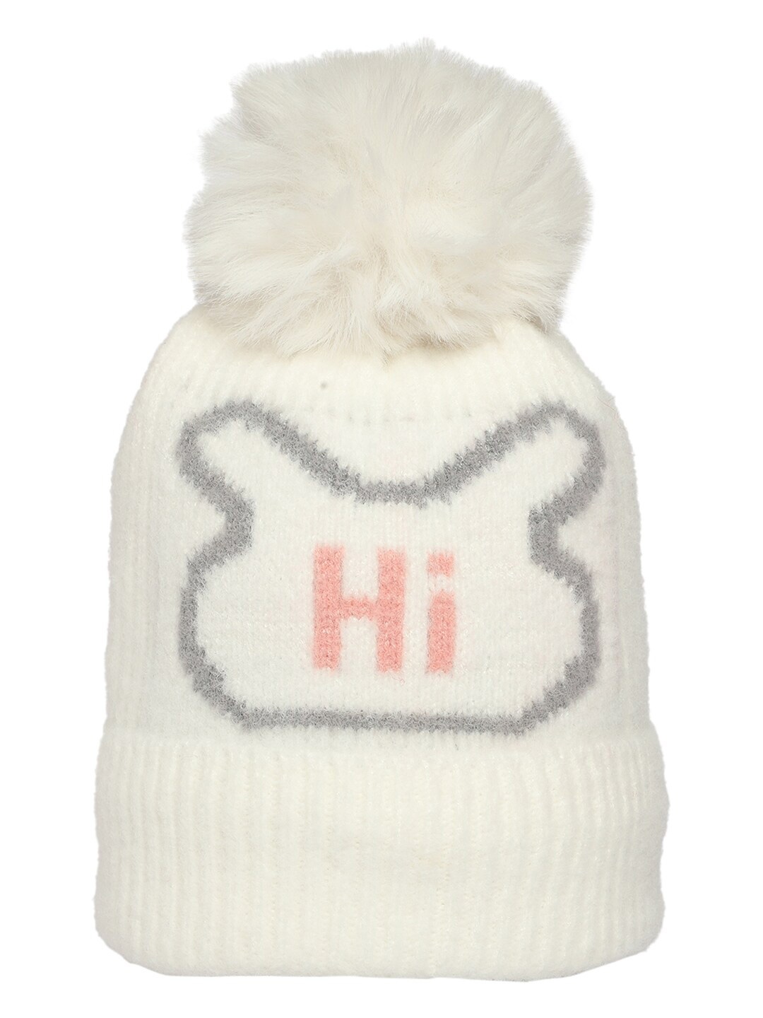 

KID-O-WORLD Kids Self Design Woollen Beanie, White