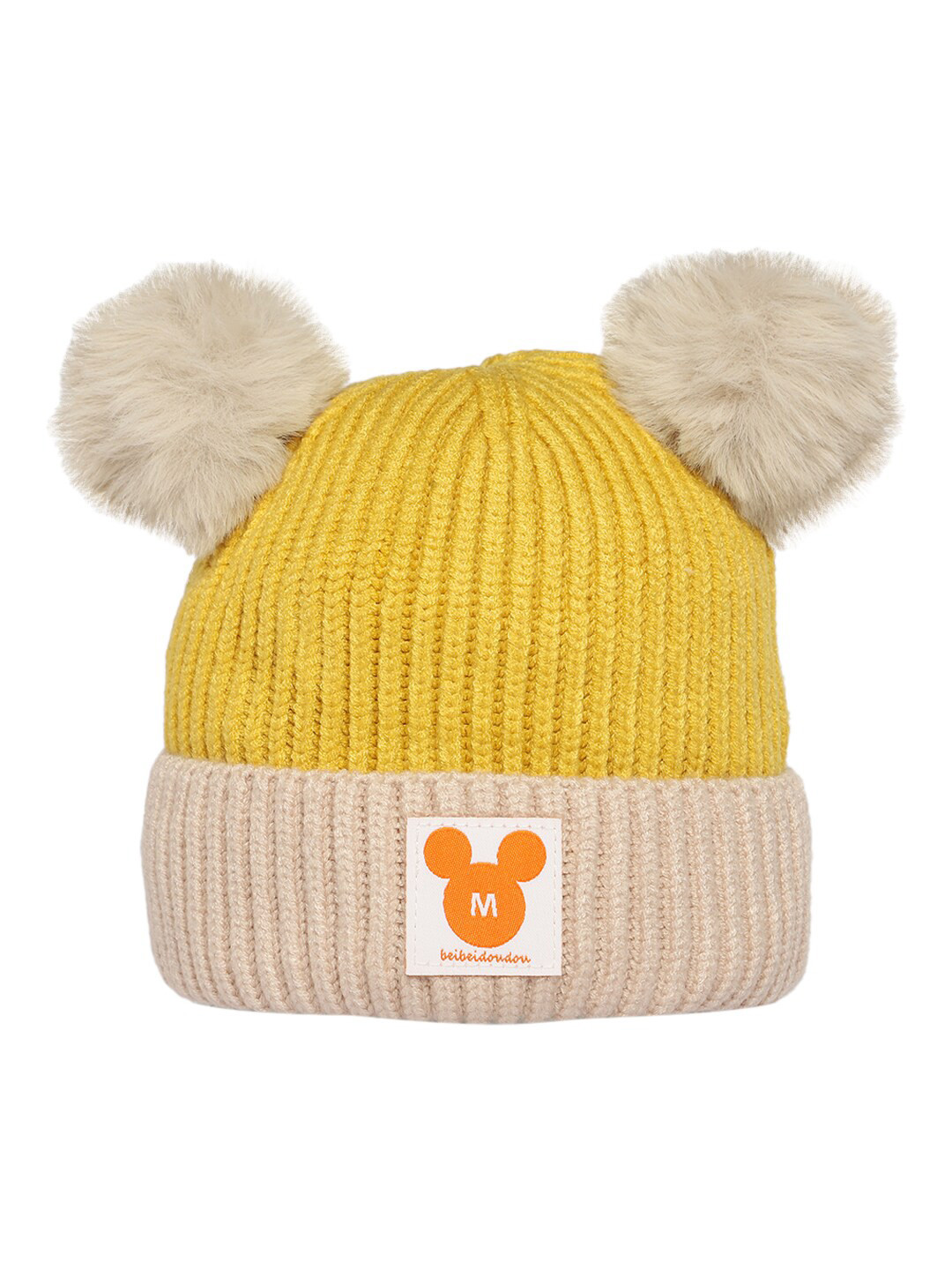 

KID-O-WORLD Kids Self Design Woollen Beanie, Yellow