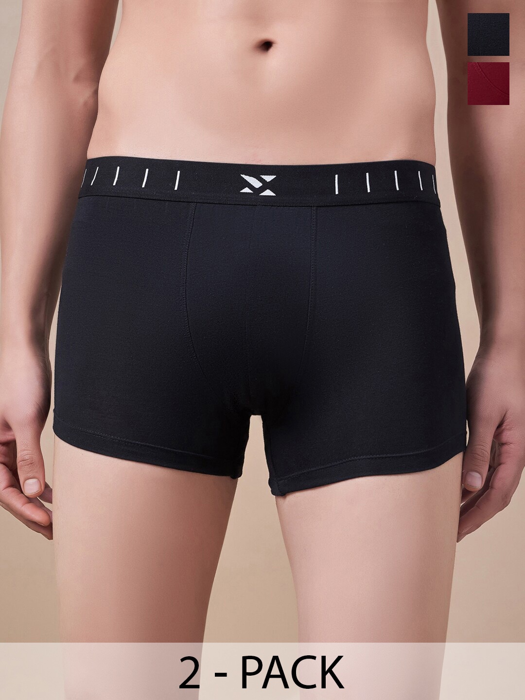 

Masch Sports Pack Of 2 Antimicrobial Trunks TRK-2-SOL-EI-BLK-RED, Black