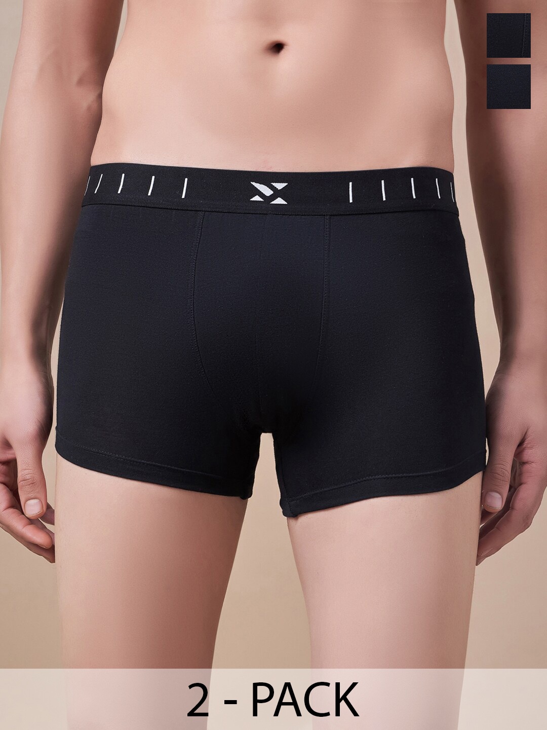 

Masch Sports Pack Of 2 Antimicrobial Trunks TRK-2-SOL-EI-BLK-ET-BLK, Black