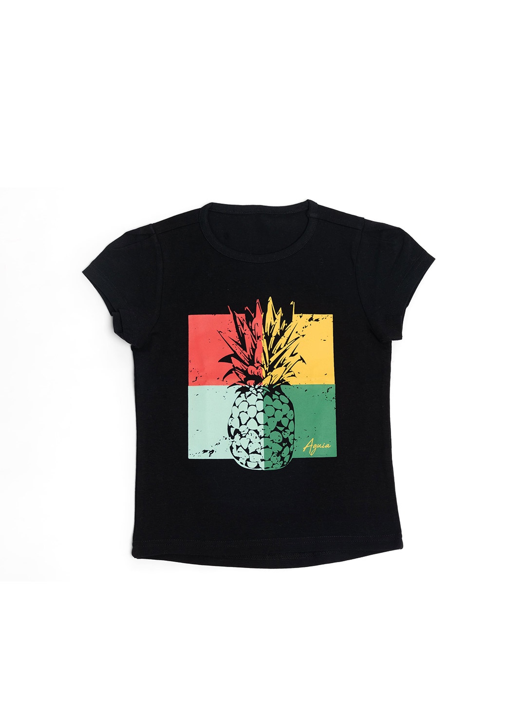 

BAESD Girls Printed Cotton Top, Black