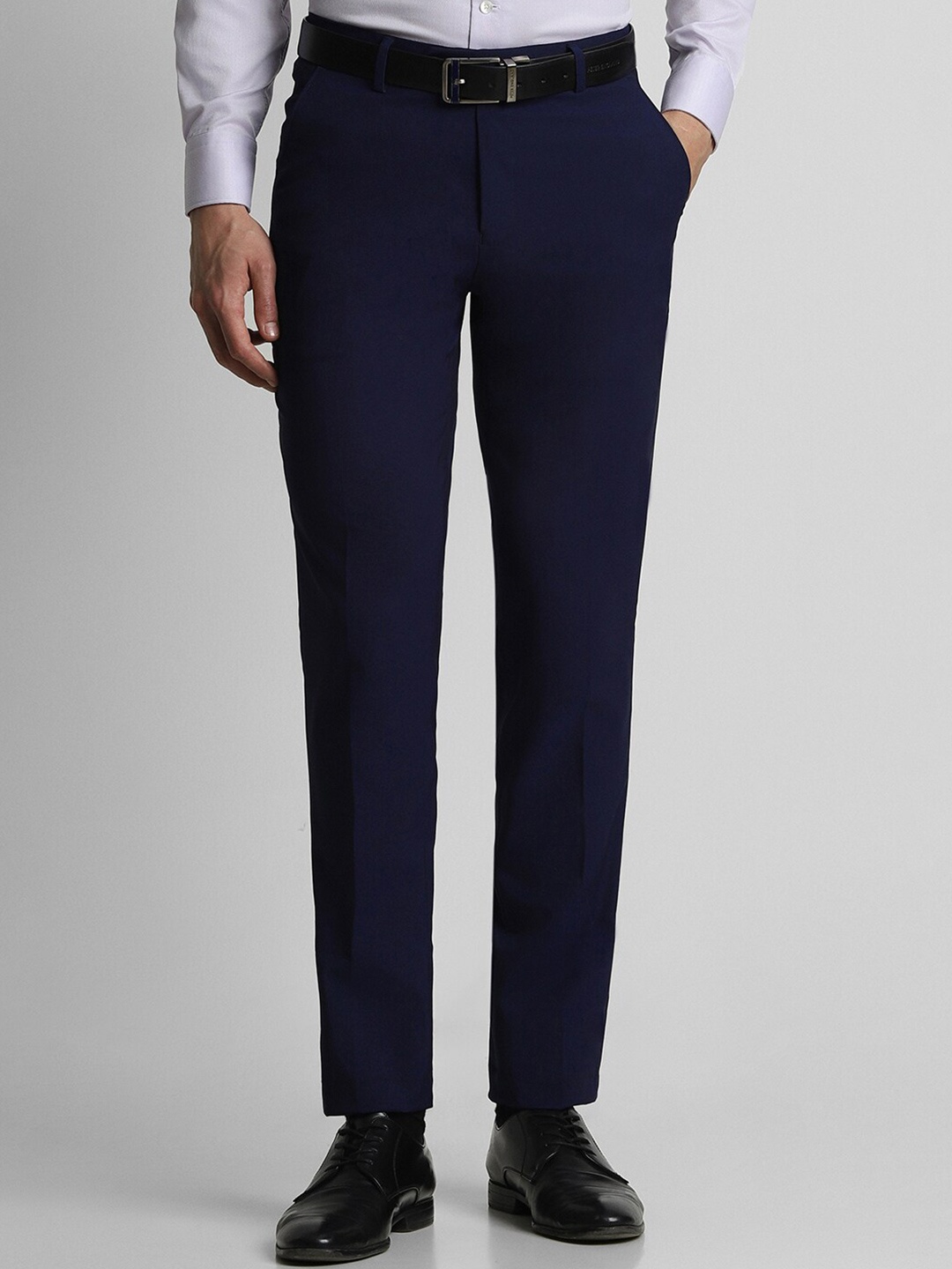

Peter England Men Slim Fit Formal Trouser, Navy blue