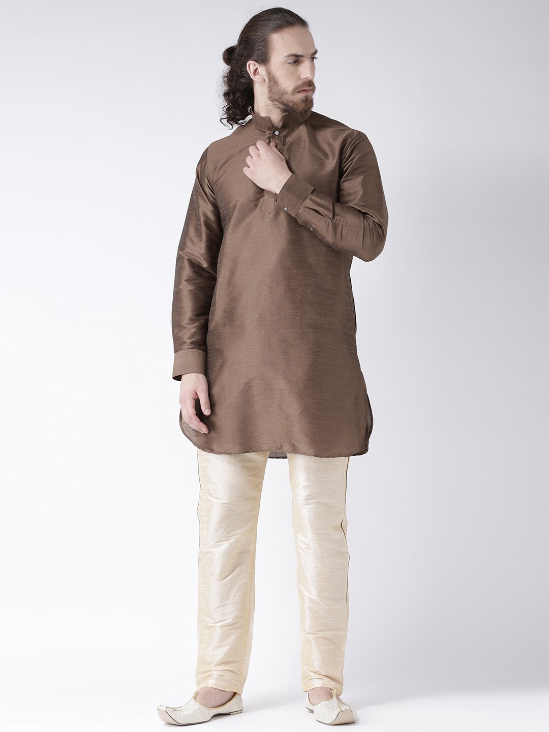 

DEYANN Regular Kurta With Pyjamas, Brown