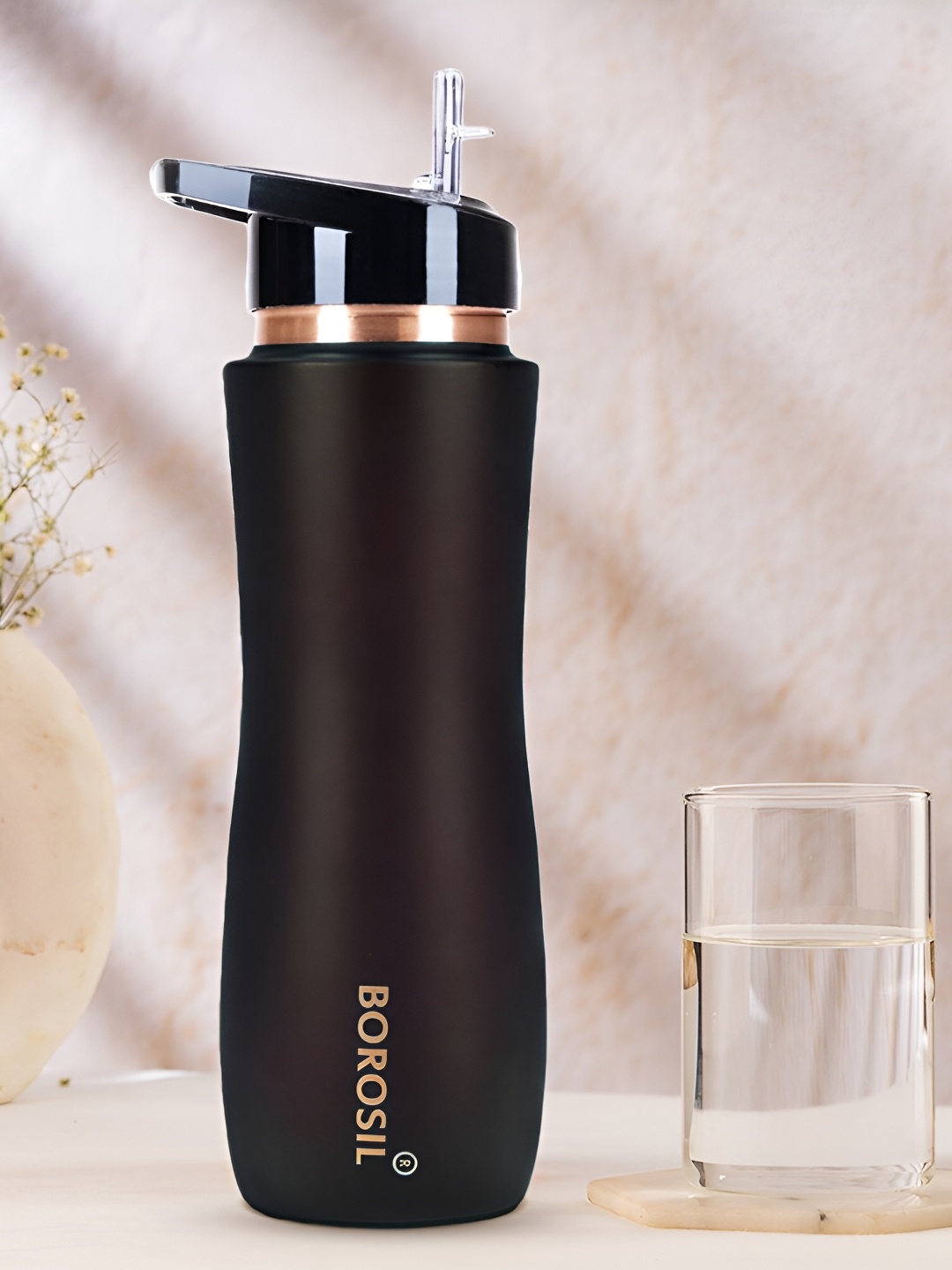 

BOROSIL Brown & Gold-Toned Solid Copper Sipper Water Bottle 750 ml