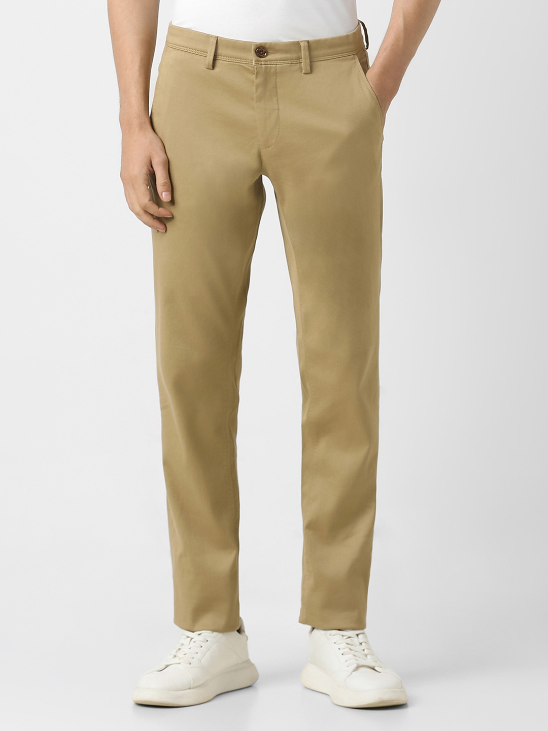 

Van Heusen Sport Men Slim Fit Mid-Rise Trousers, Khaki