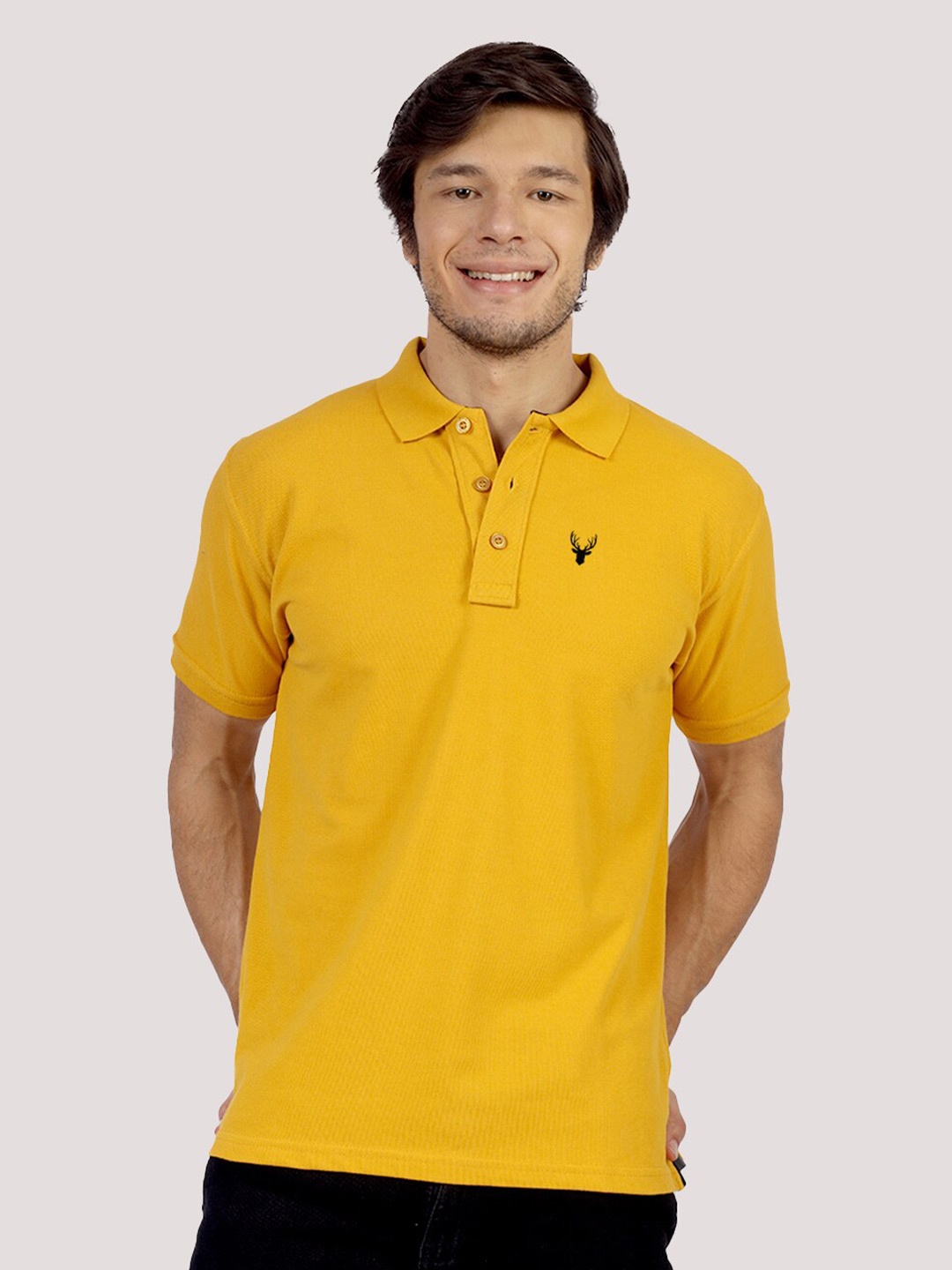 

Greylongg Polo Collar T-shirt, Mustard