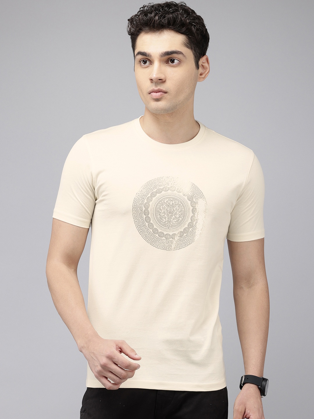 

Van Heusen Pure Cotton Slim Fit T-shirt, Off white