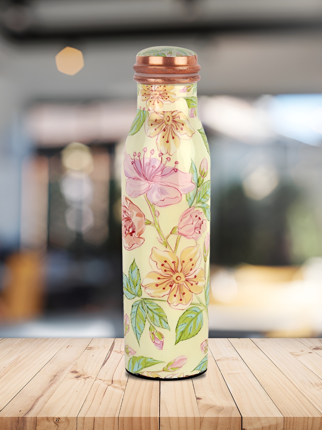 

Cello Cream & Green Floral Printed Stainless Steel Vacuum Insulated Water Bottle 1L