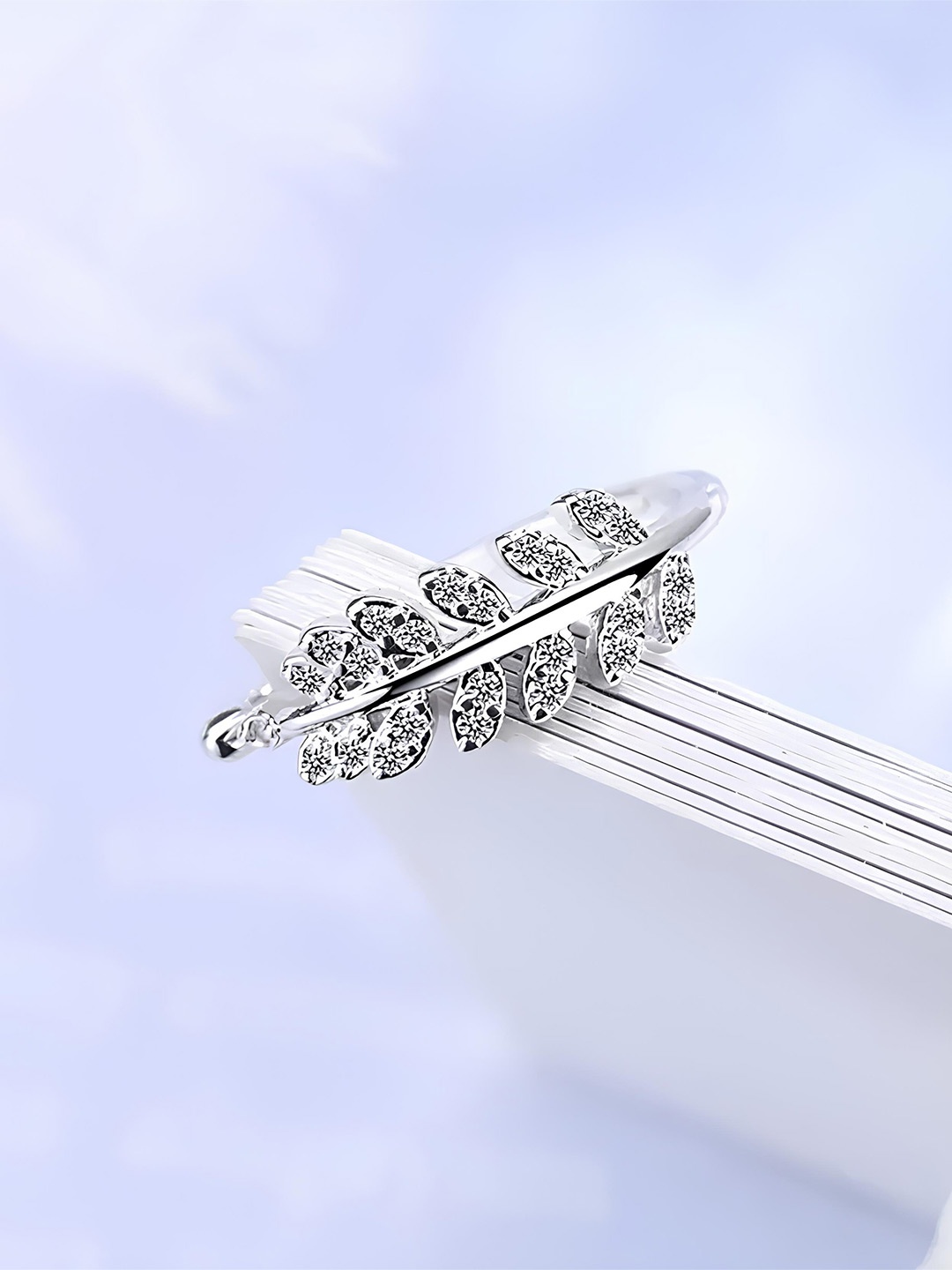 

KARISHMA KREATIONS Silver-Plated Cubic Zirconia Studded Adjustable Finger Rings