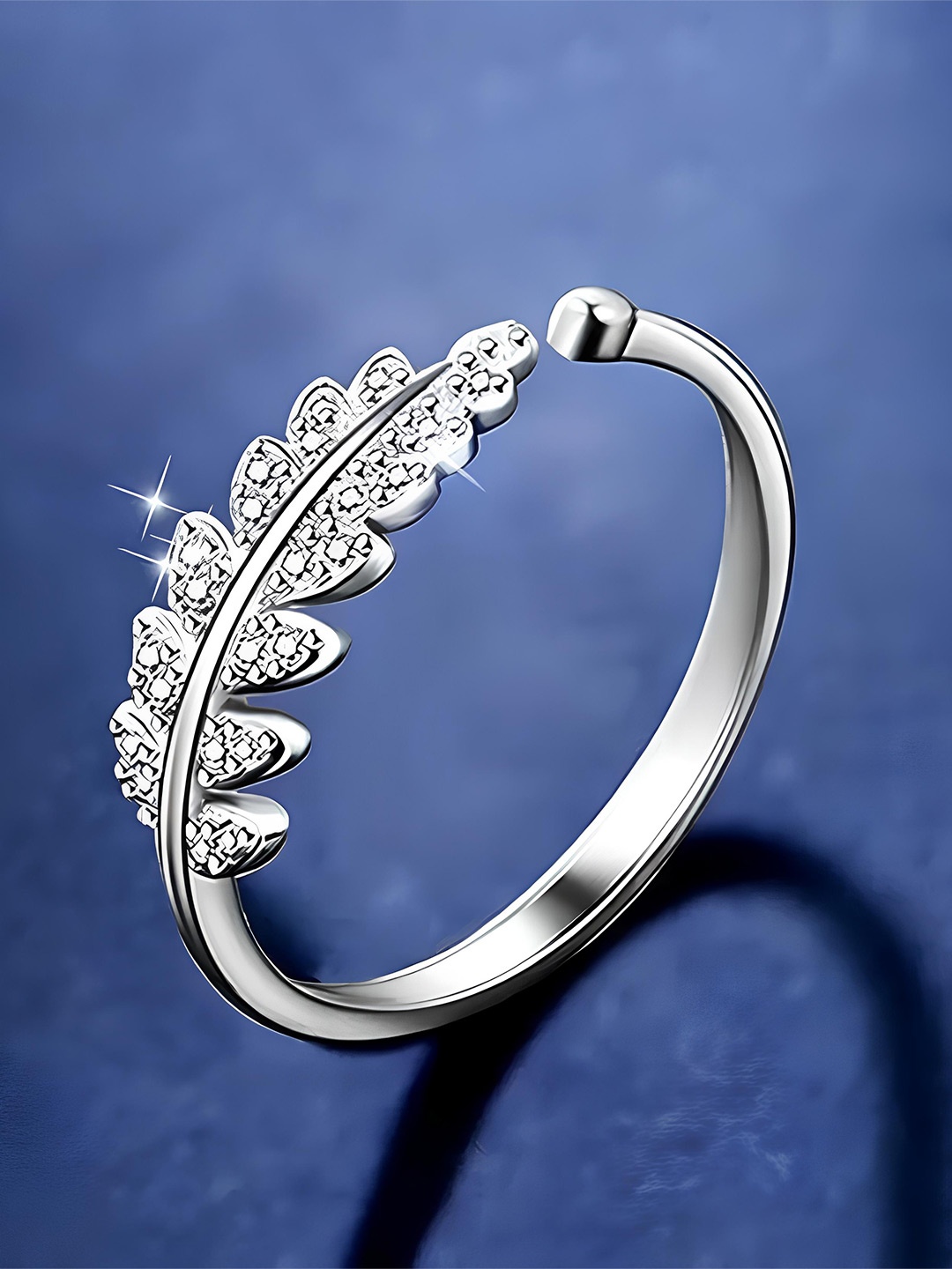 

KARISHMA KREATIONS Silver-Plated CZ-Studded Adjustable Finger Rings