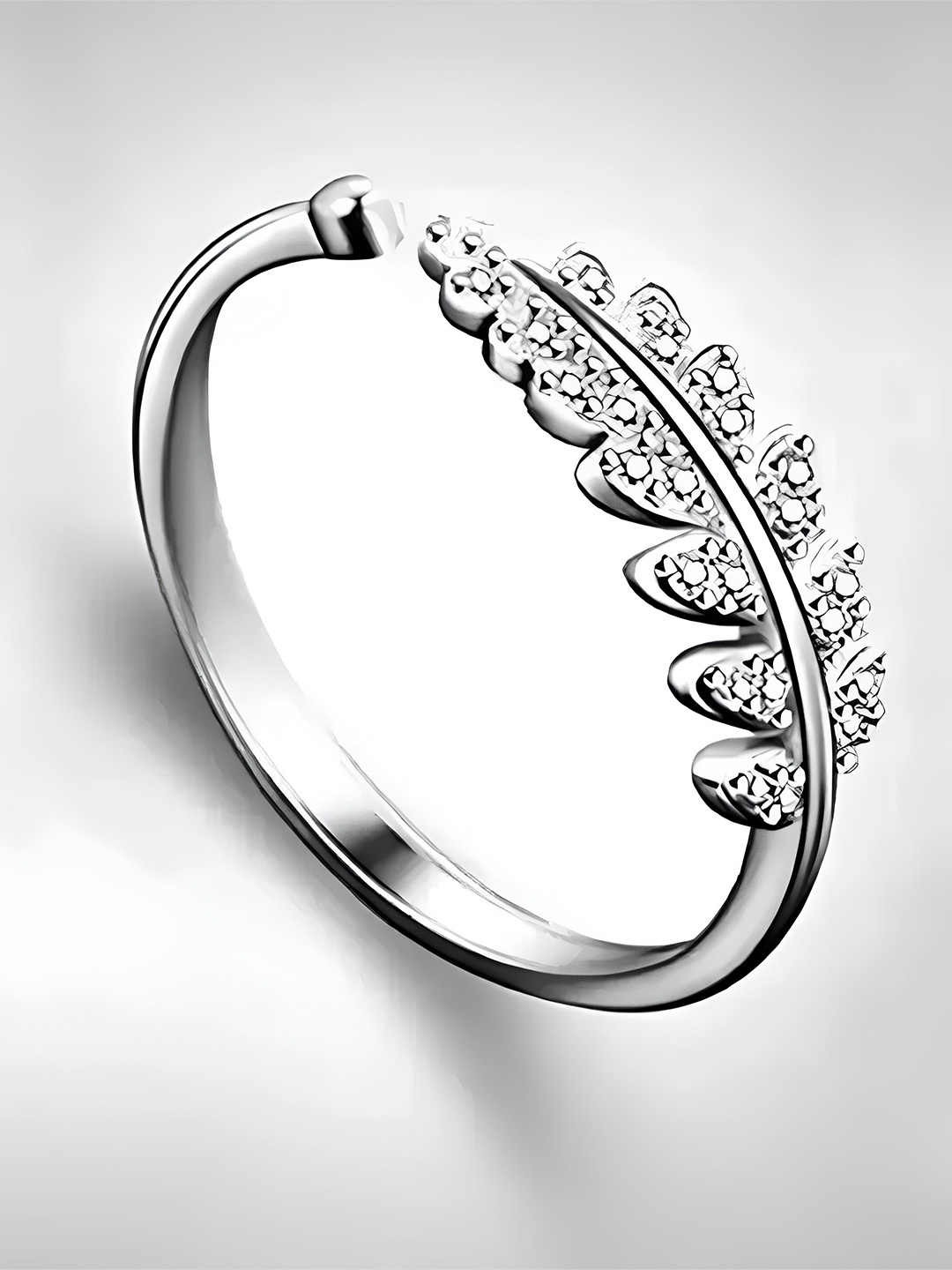 

KARISHMA KREATIONS Silver-Plated CZ-Studded Adjustable Finger Rings