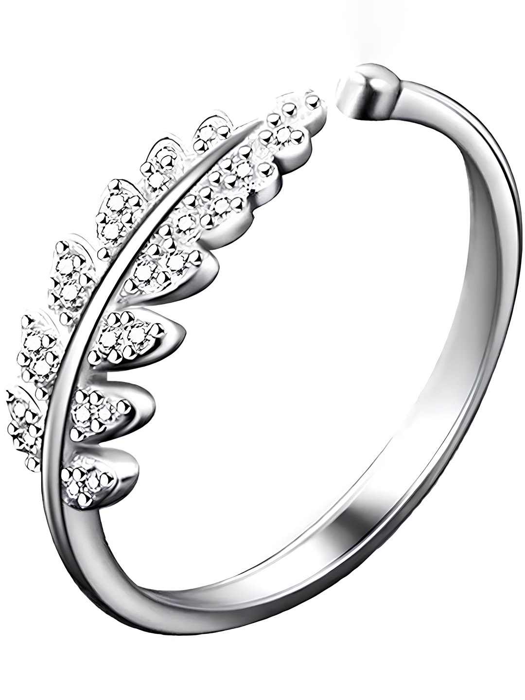 

KARISHMA KREATIONS Silver-Plated CZ-Studded Adjustable Finger Rings