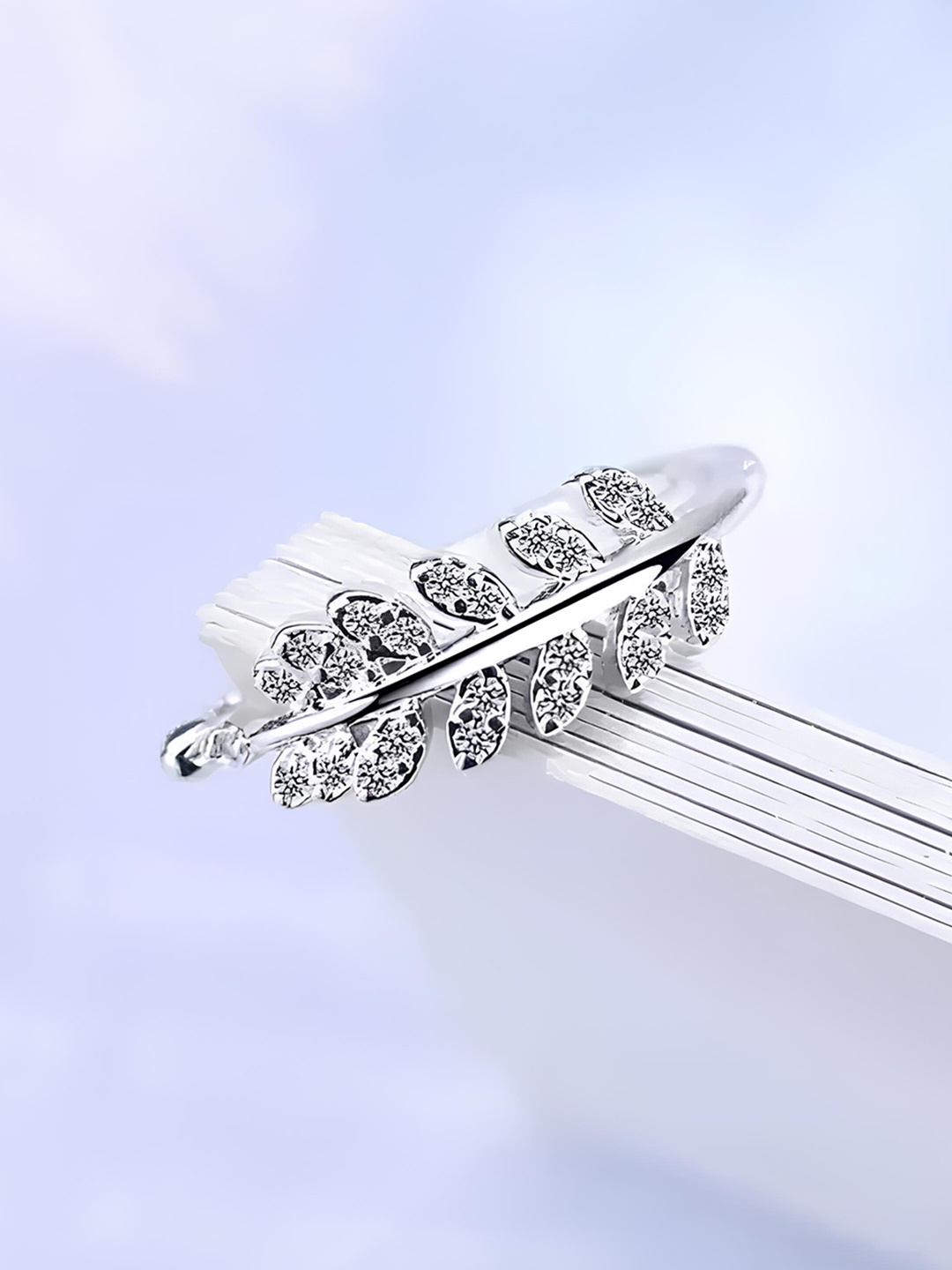 

KARISHMA KREATIONS Silver-Plated CZ-Studded Adjustable Finger Rings