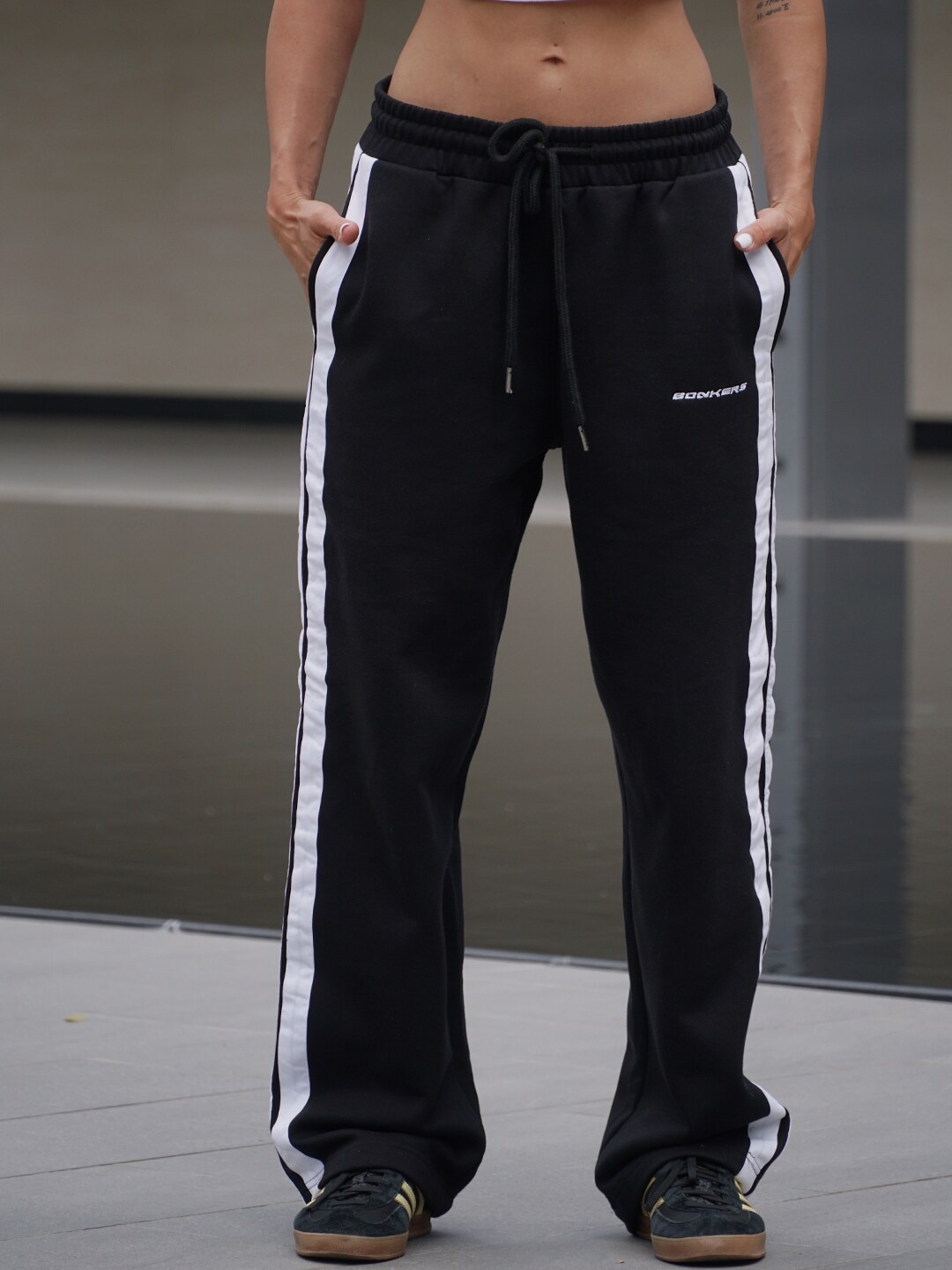 

Bonkers Corner Women Printed Straight-Fit Track Pants, Black