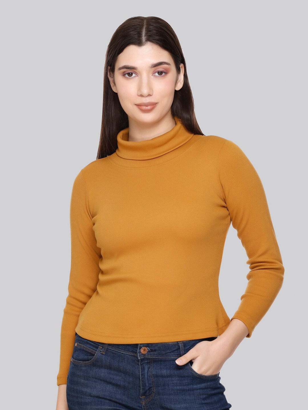

PLUSH PUSH THE FASHION Turtl Neck Top, Mustard