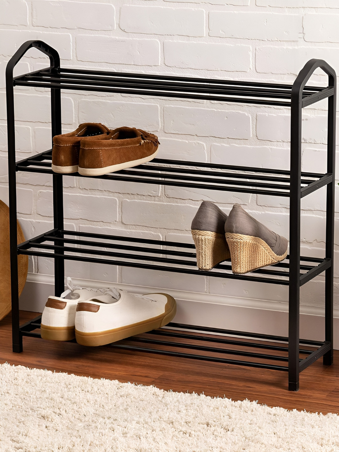 

LUXEHOME INTERNATIONAL Black Regular Shoes Rack Organiser