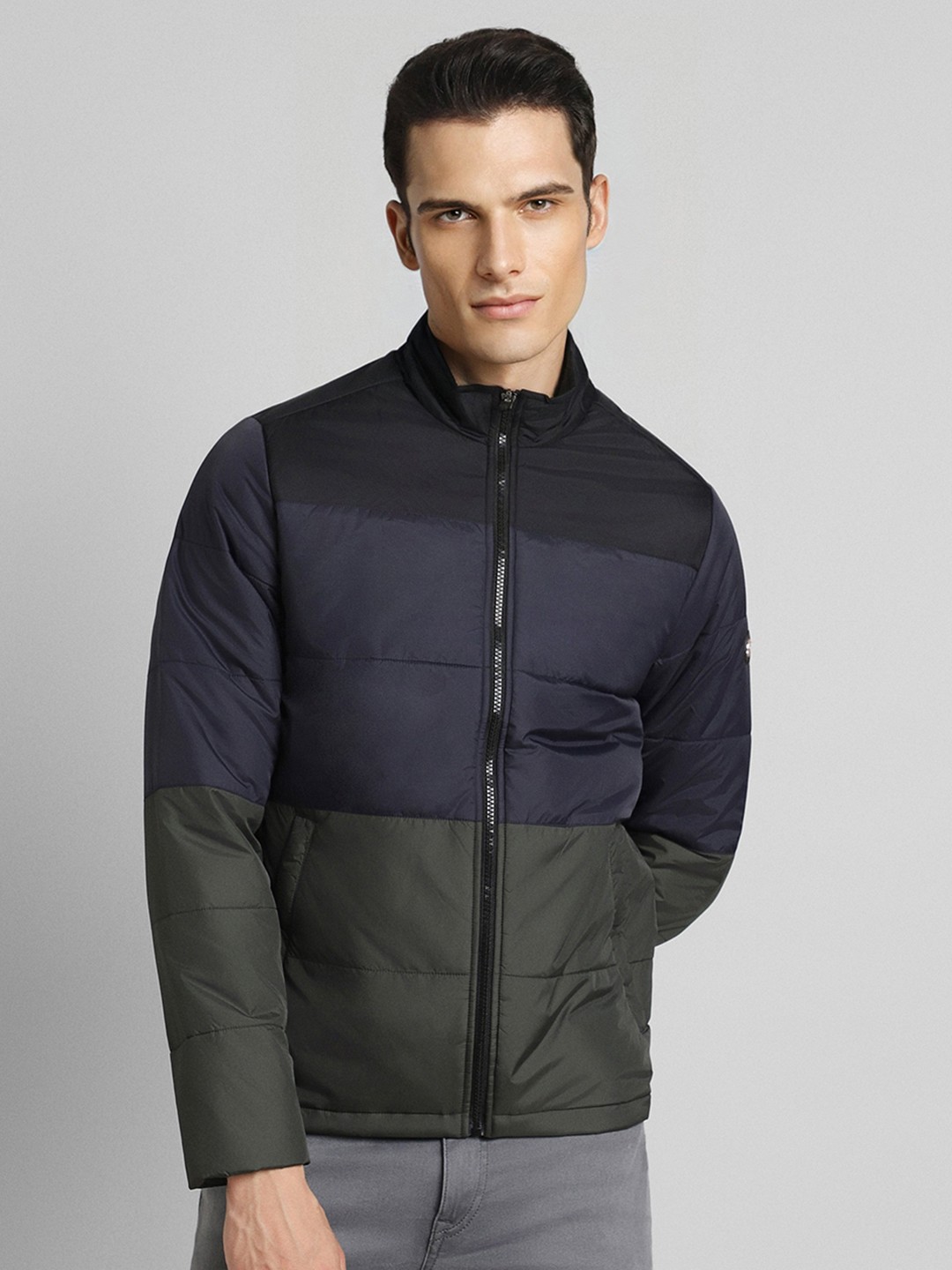 

SIMON CARTER LONDON Mock Collar Padded Jacket, Navy blue