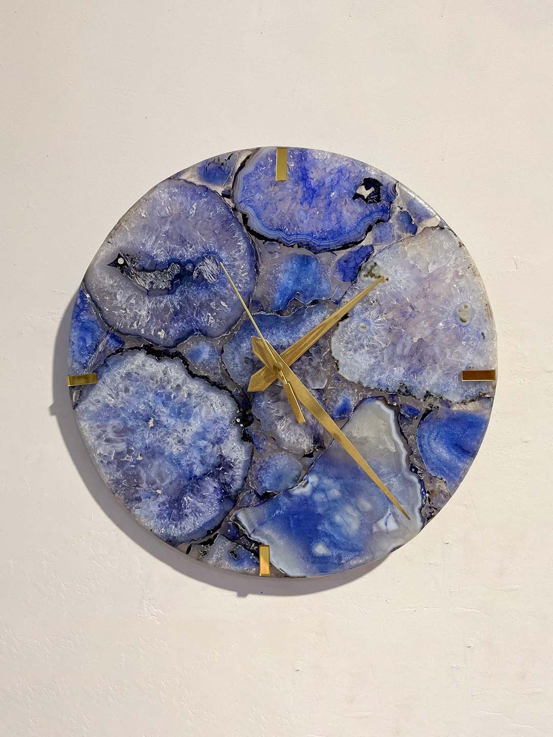 

HOMEARTE Blue & White Printed Round Vintage Wall Clock