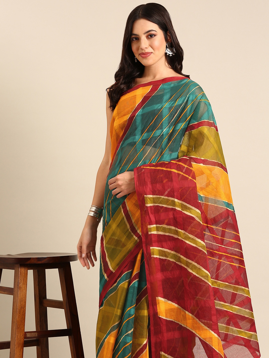 

SHANVIKA Leheriya Pure Cotton Saree, Multi